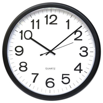 Universal® Round Wall Clock, 13.5" Overall Diameter, Black Case, 1 Aa (sold Separately) freeshipping - TVN Wholesale